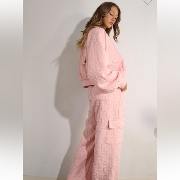 NWT “EMBOSSED BOMBER AND LONG PANT SET - Picture 12 of 15